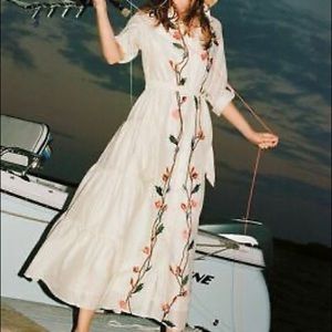 NWT Samant Chauhan embroidered shirt dress 16W